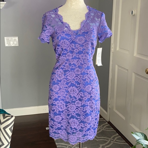 Nicole Miller Lilac Lace Dress - Picture 2 of 8